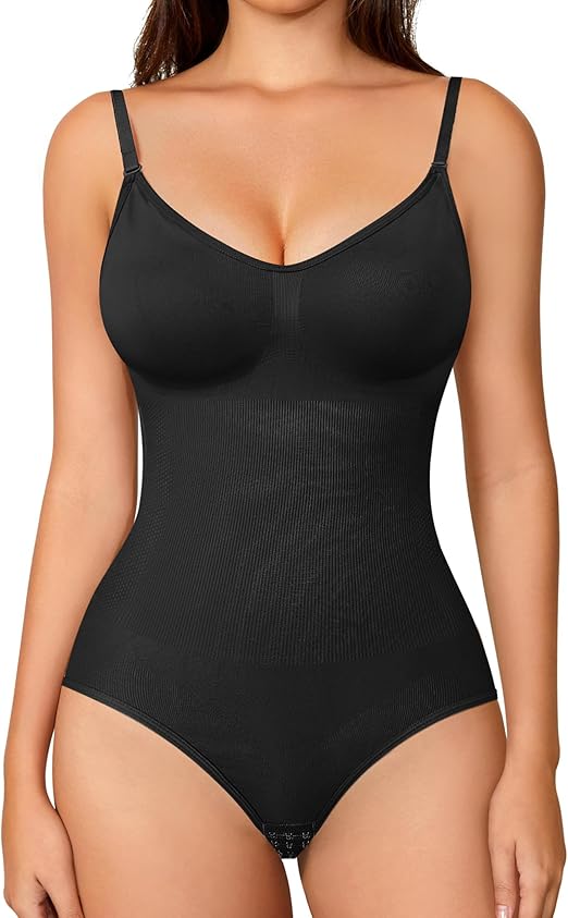 Body Gainant Femme Ventre Plat Gaine Amincissante Sculptant Shapewear Bodysuit Push Up Invisible Corset Minceur Body Shaper avec Bretelles Réglable